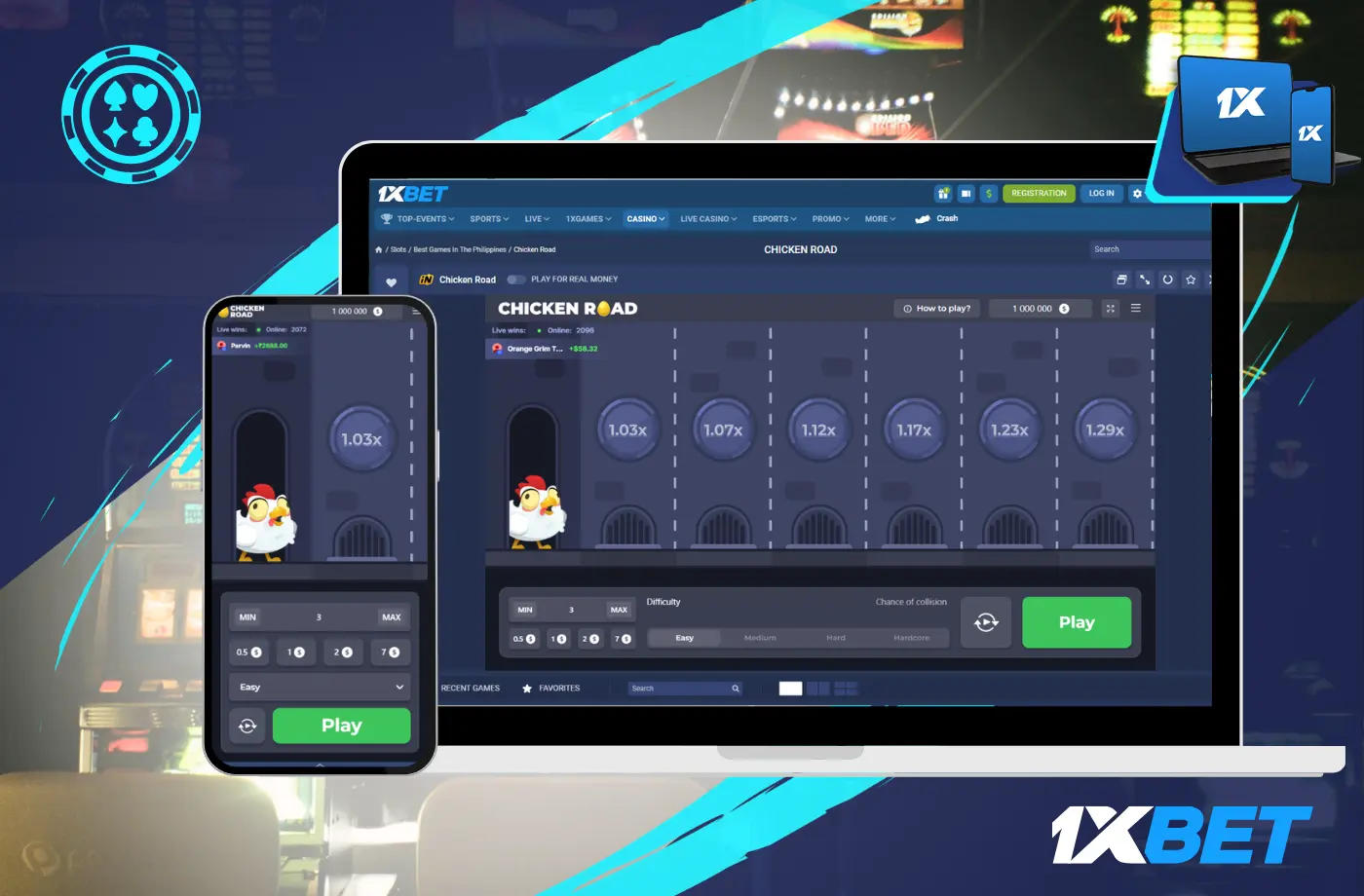 1xBet Chicken Road